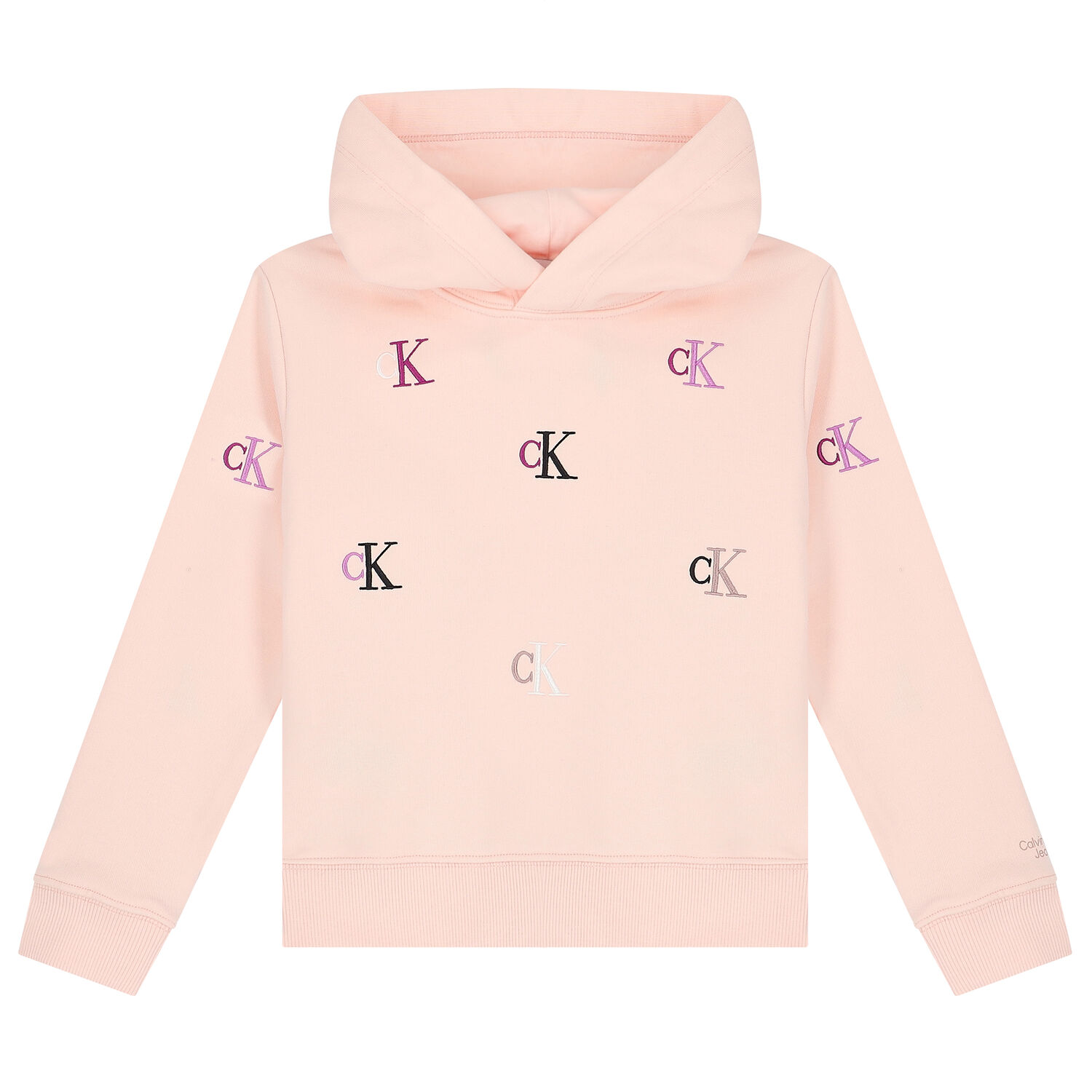 توب هودى بالشعار باللون الوردى للبنات, 1, hi-res