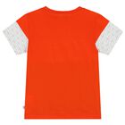 Younger Boys Orange, White & Navy Logo T-Shirt, 1, hi-res