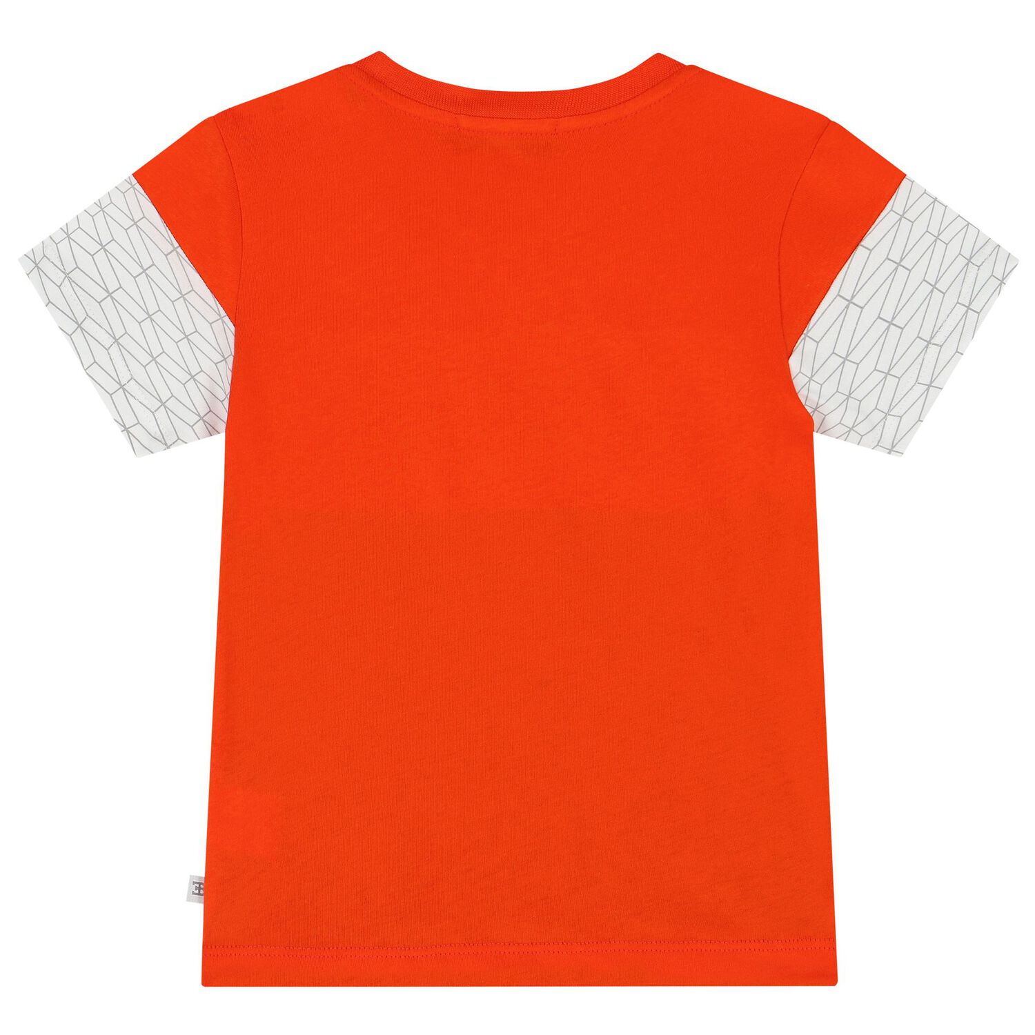 Younger Boys Orange, White & Navy Logo T-Shirt, 1, hi-res