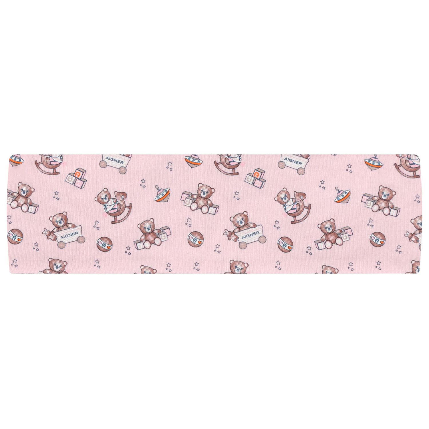 Baby Girls Pink Teddy Bear Logo Headband, 2, hi-res