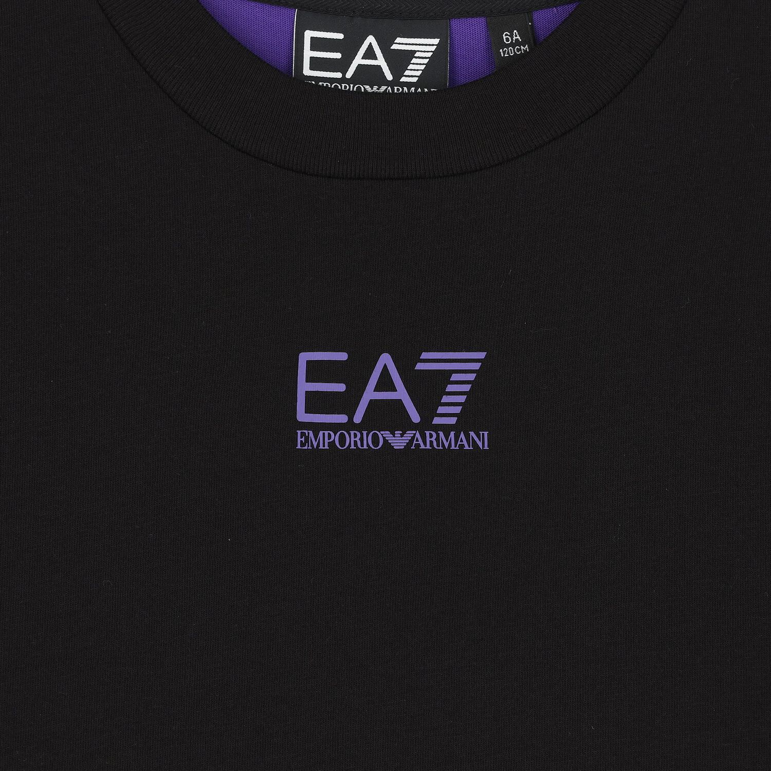 تي شيرت قطني بشعار باللونين الأسود والأرجواني للأولاد, 2, hi-res