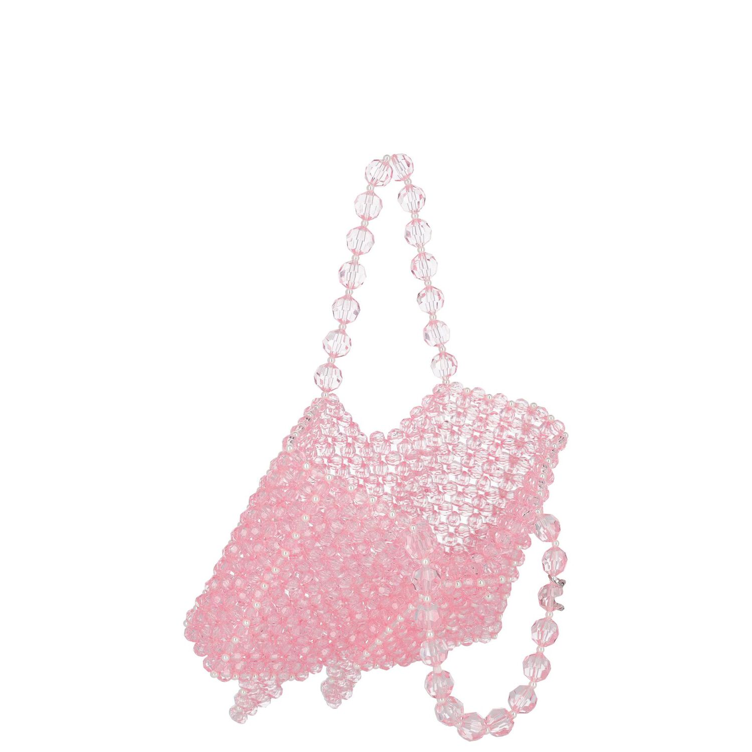 Girls Pink Crystal Beads Hand Bag, 1, hi-res image number null