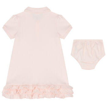 Baby Girls Pink Polo Dress Set