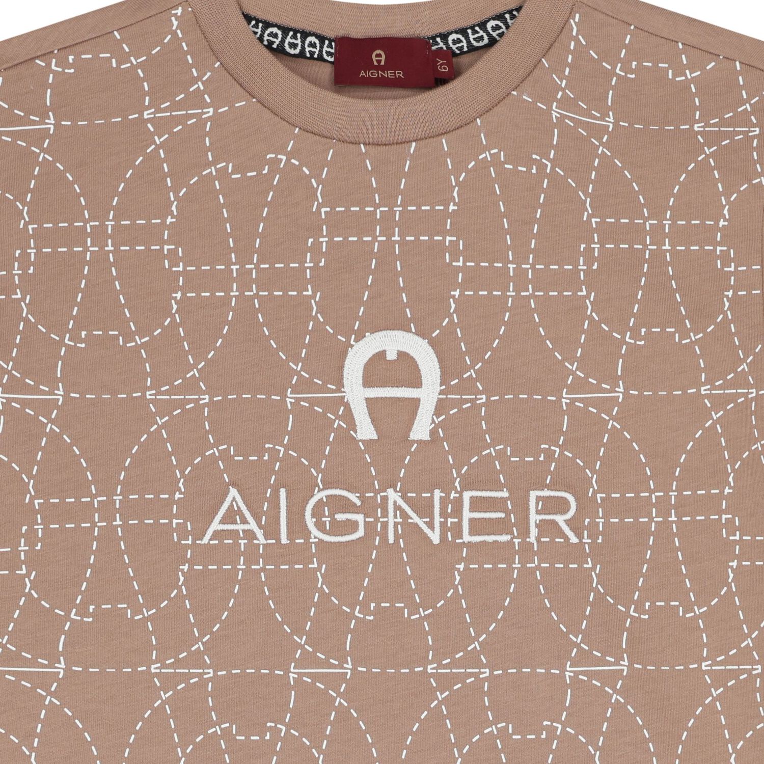 Boys Beige Logo T-Shirt, 3, hi-res