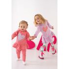 Girl Pink Hear Logo Leggings Set, 1, hi-res