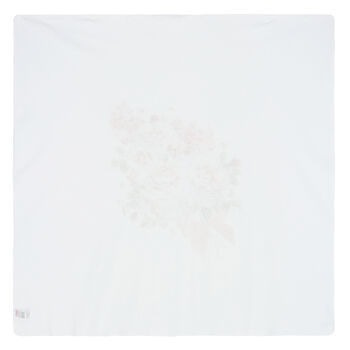Baby Girls White Floral Blanket