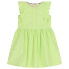 Girls Green & White Gingham Dress, 1, hi-res