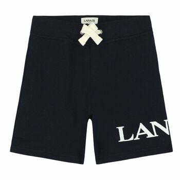 Boys Navy Blue Logo Shorts