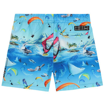 Boys Blue Animals Swim Shorts