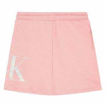 Girls Pink Organic Cotton Logo Skirt
