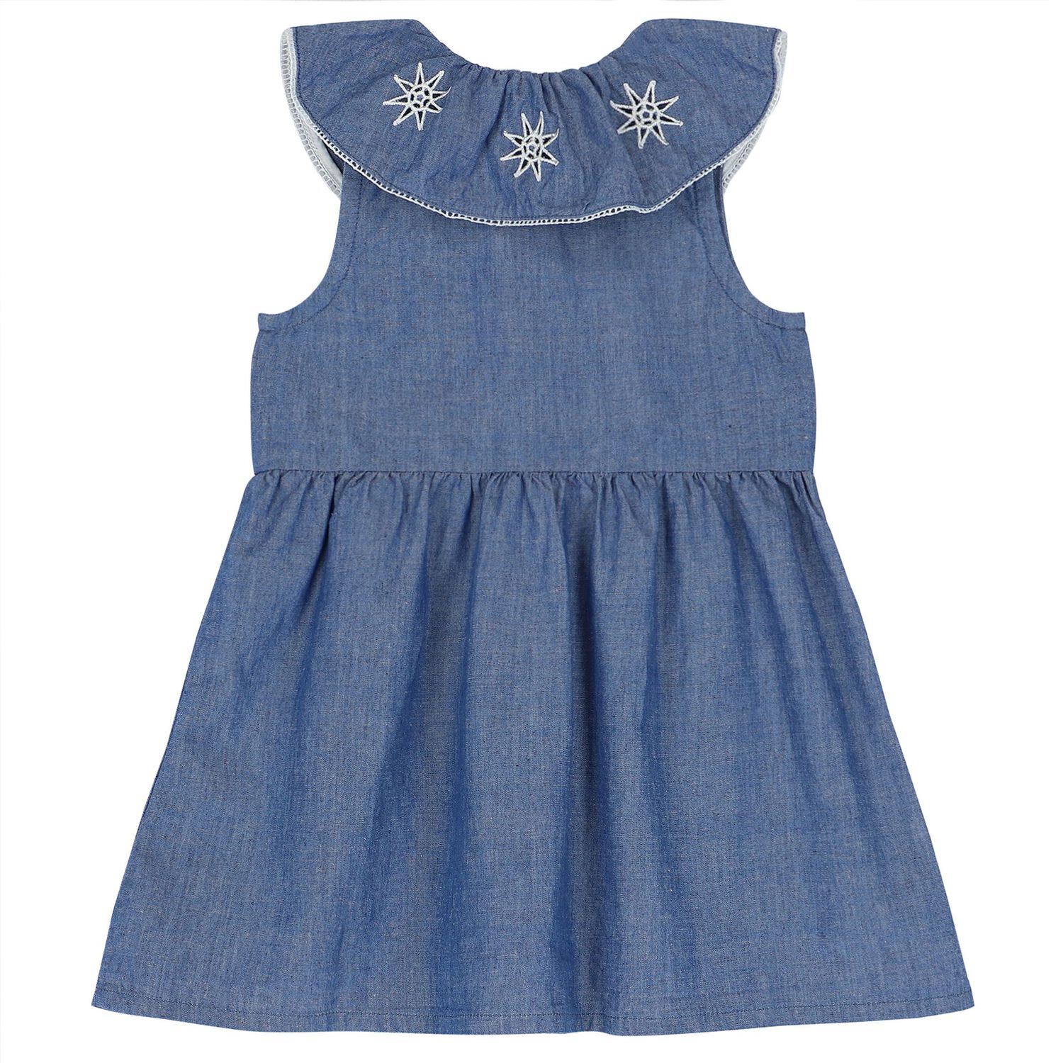 Younger Girls Blue Star Dress, 1, hi-res