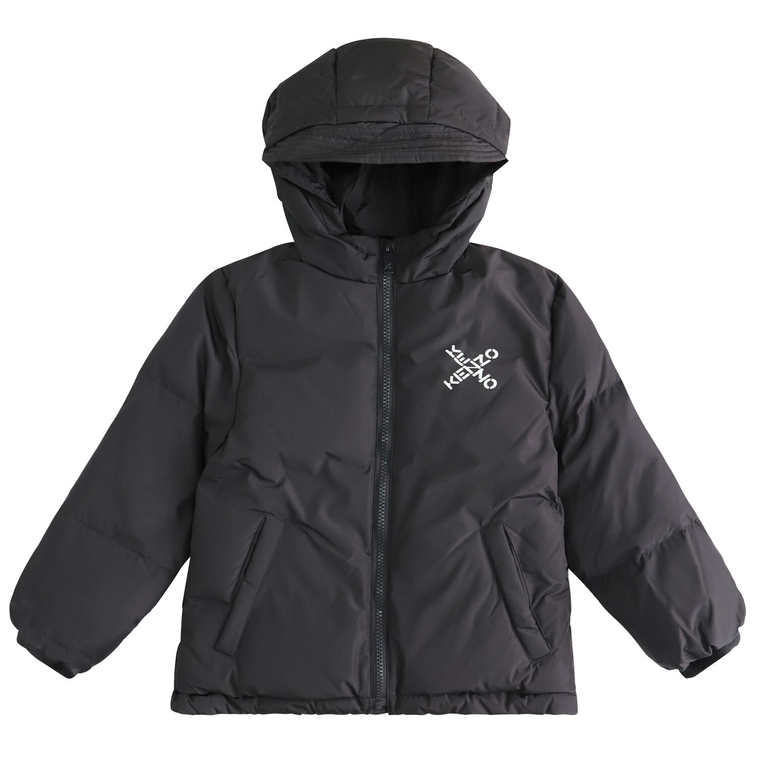 Boys Grey Logo Puffer Jacket, 1, hi-res image number null