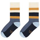 Boys Navy Blue & Beige Socks ( 3-Pack ), 1, hi-res