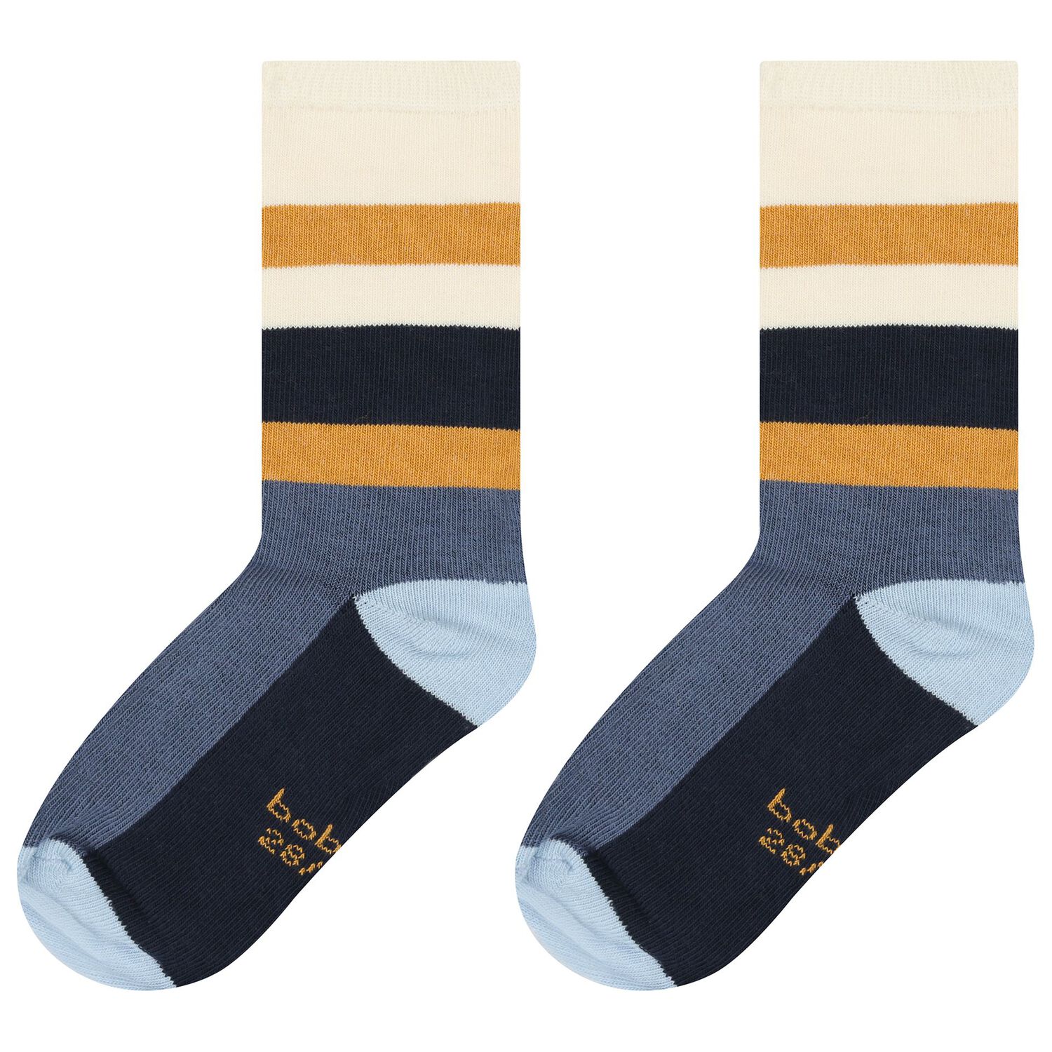 Boys Navy Blue & Beige Socks ( 3-Pack ), 1, hi-res