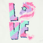 Girls Ivory Unicorn Long Sleeve Top, 1, hi-res