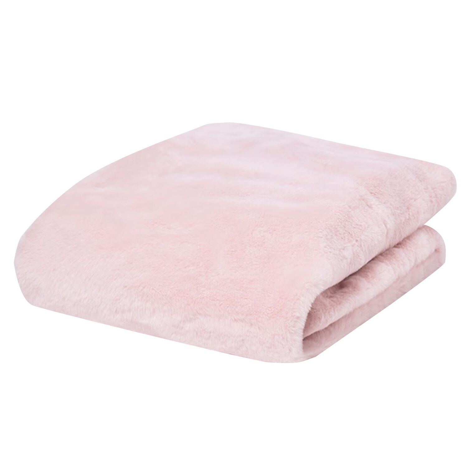 Baby Girls Pink Faux Fur & Pom-Pom Blanket, 2, hi-res