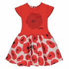 Girls Red Poppy Dress, 1, hi-res