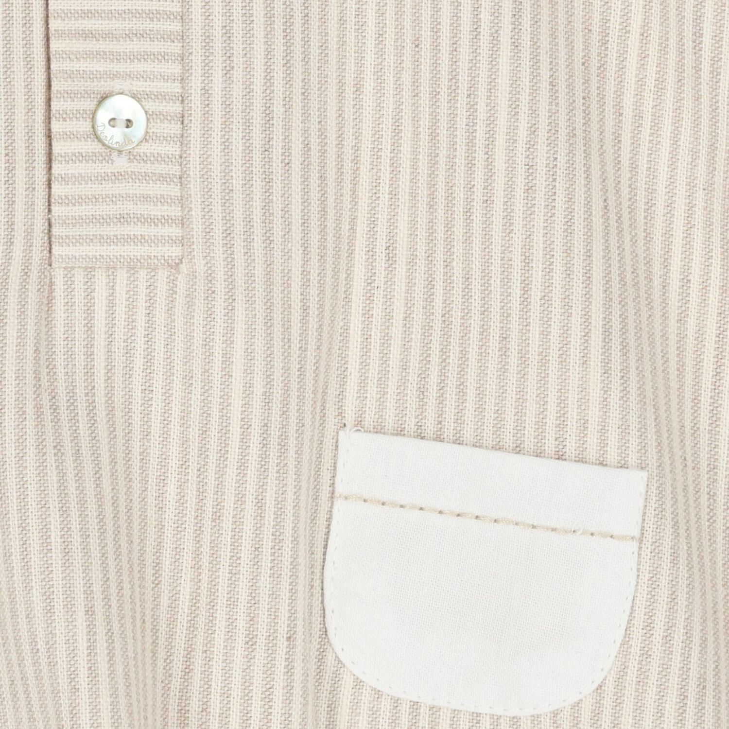 Baby Boys Beige Striped Romper, 1, hi-res