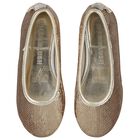 Girls Gold Sequin Ballerina Shoes, 1, hi-res