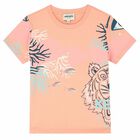 Girls Coral Tiger Logo T-Shirt, 1, hi-res