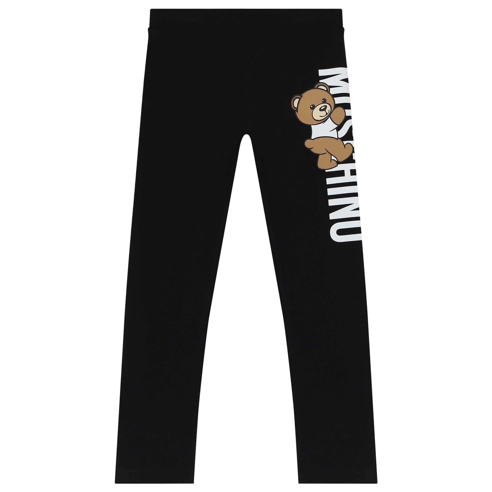 Moschino Girls Black Teddy Bear Logo Leggings Junior Couture UAE