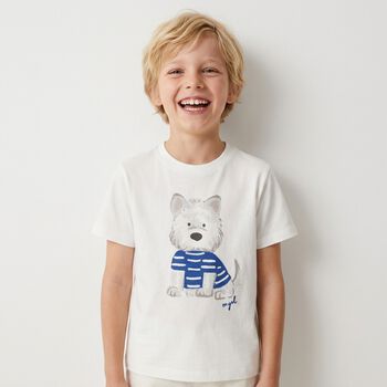 Younger Boys Ivory Puppy T-Shirt 