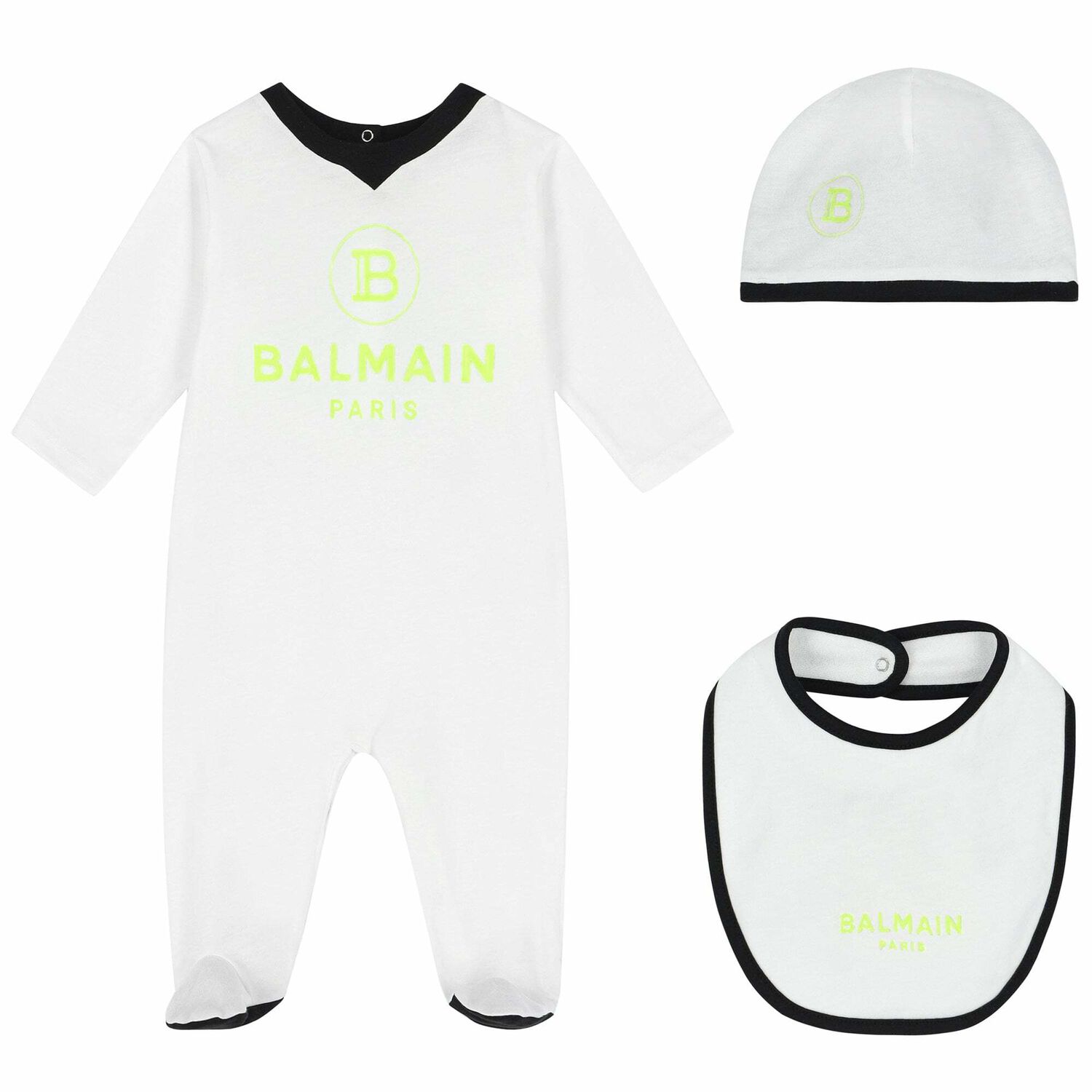 White & Green Logo Babygrow Gift Set, 1, hi-res