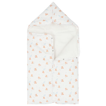 Baby Boys White & Blue Teddy Bear Baby Nest