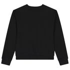Girls Black Logo Sweatshirt, 1, hi-res