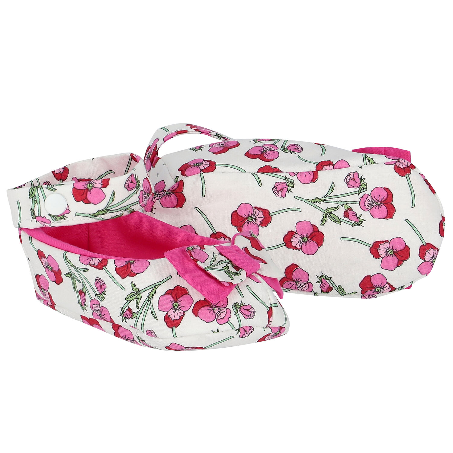 حذاء قبل المشي باللون الأبيض والوردي للبنات, 1, hi-res