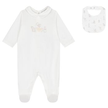 Ivory Bunny & Logo Babygrow Gift Set