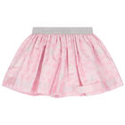 طقم بنات تنورة مزخرف باللون العاجي والبنفسجي, 3, hi-res