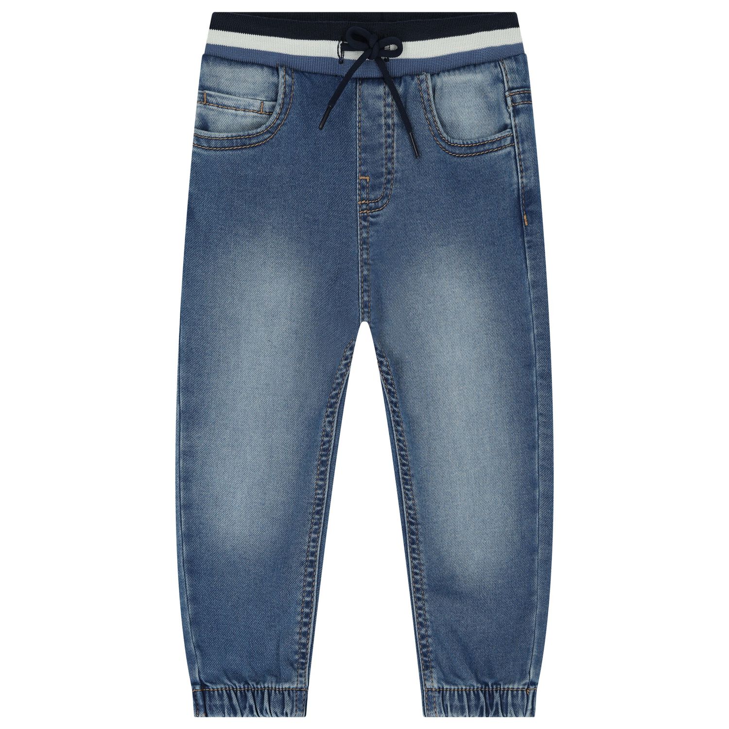 Younger Boys Blue Denim Joggers, 1, hi-res image number null