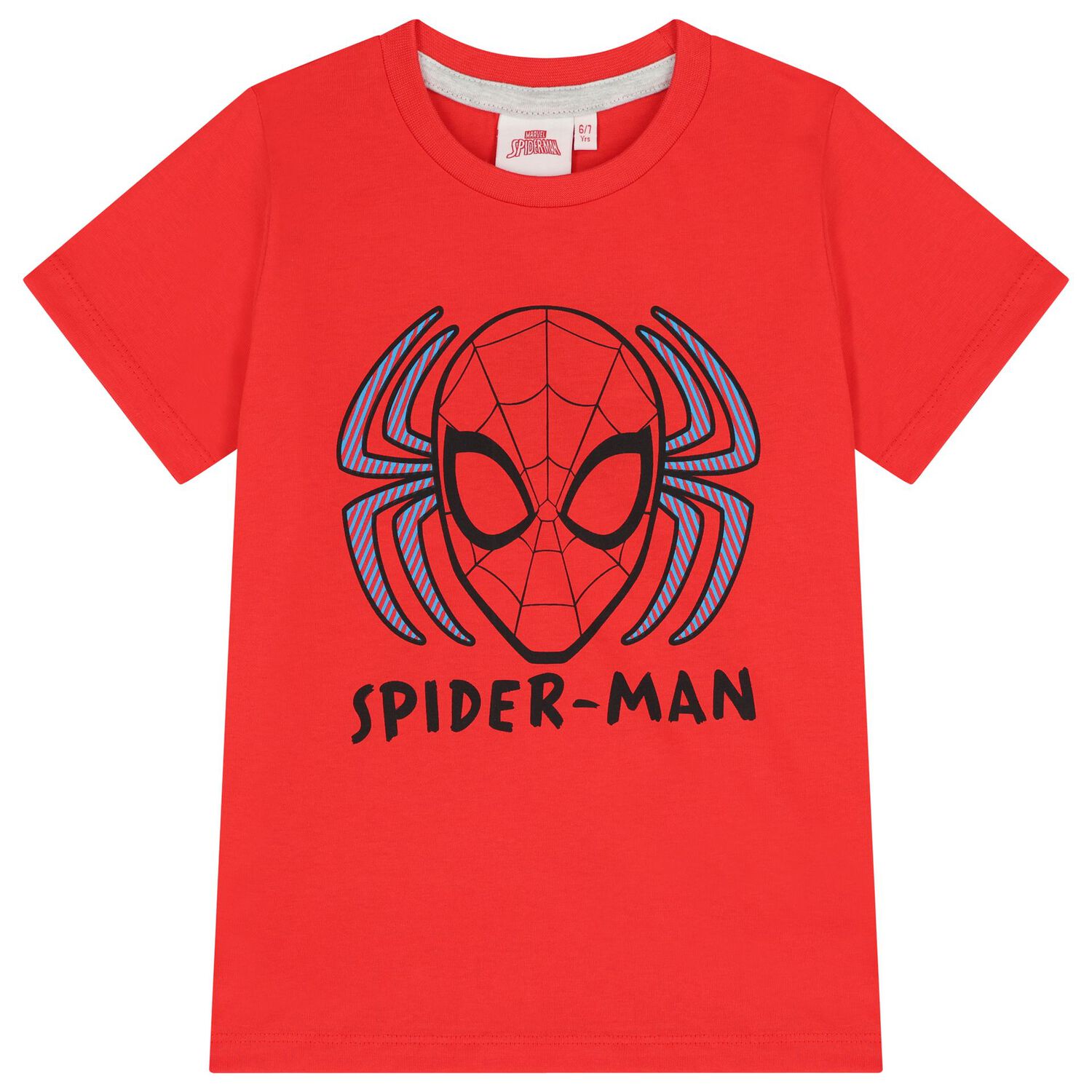 Boys Red & Grey Spiderman Pyjamas, 1, hi-res