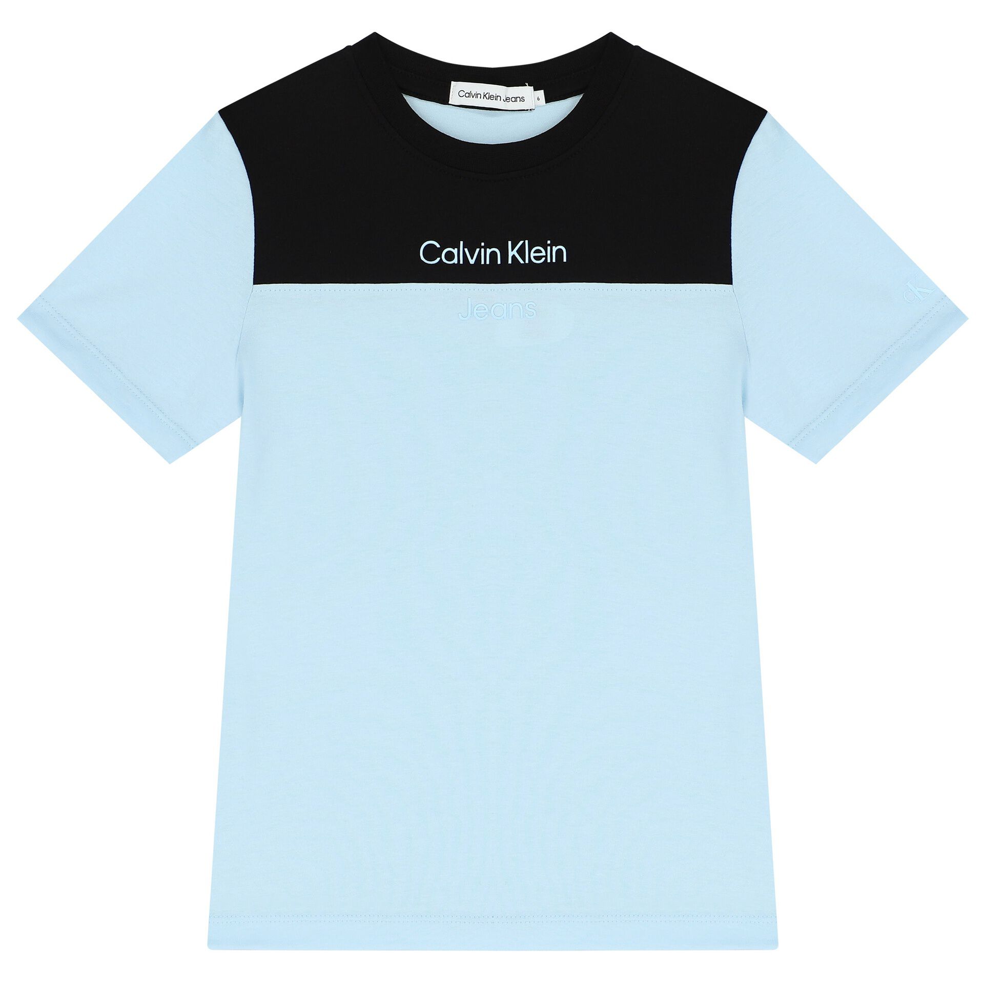 Calvin Klein Boys Black Blue Logo T Shirt Junior Couture UAE