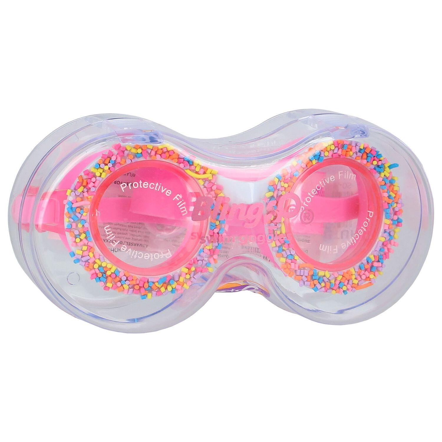 Girls Pink Donut Swimming Goggles, 1, hi-res