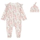 Baby Girls White & Pink Africa Babygrow Gift Set  , 1, hi-res