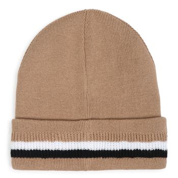 Boys Beige Logo Beanie Hat