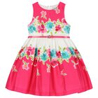 Girls Pink & White Floral Dress, 1, hi-res