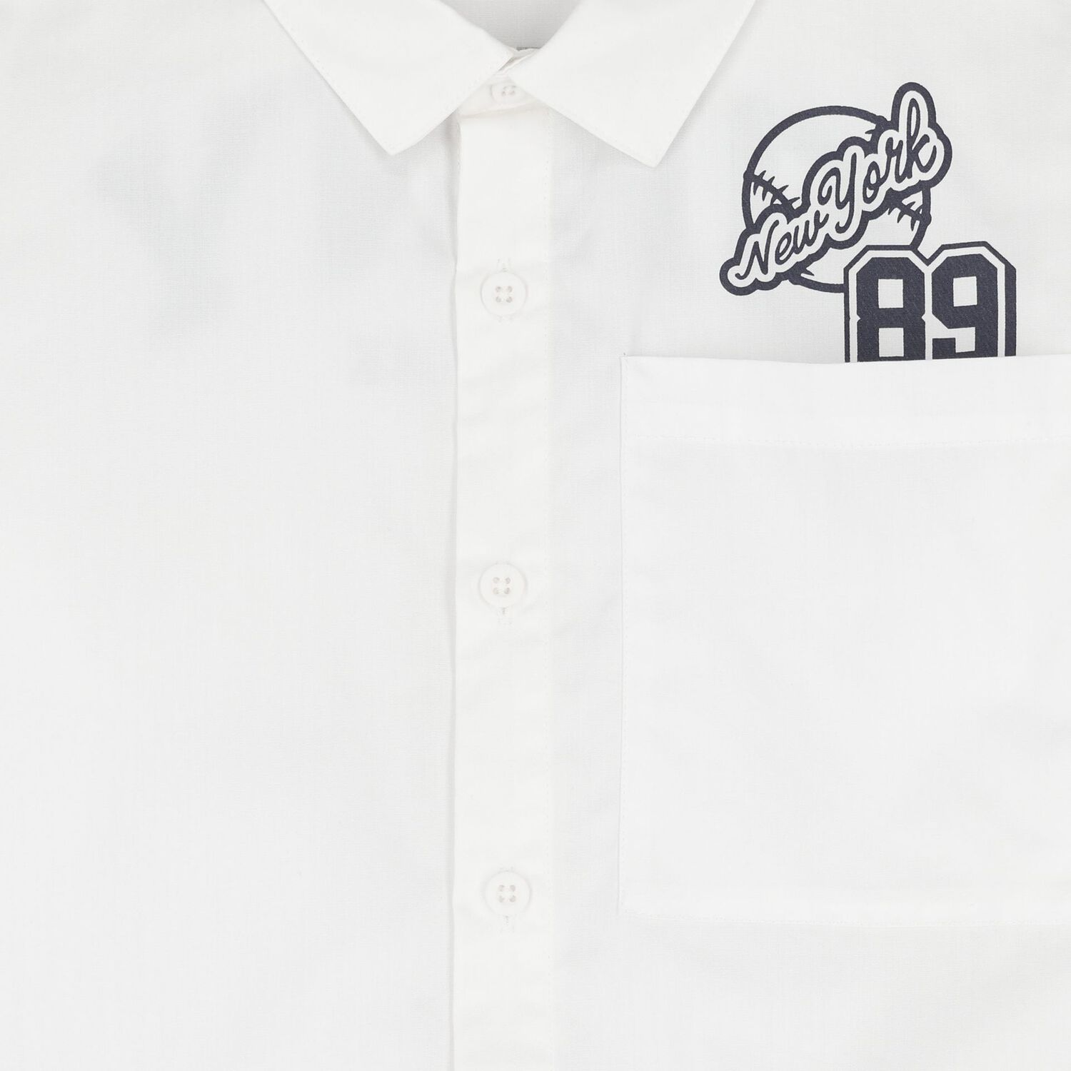 Boys White Logo Shirt, 1, hi-res