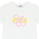 Younger Girls White Logo Flower Dress, 1, hi-res