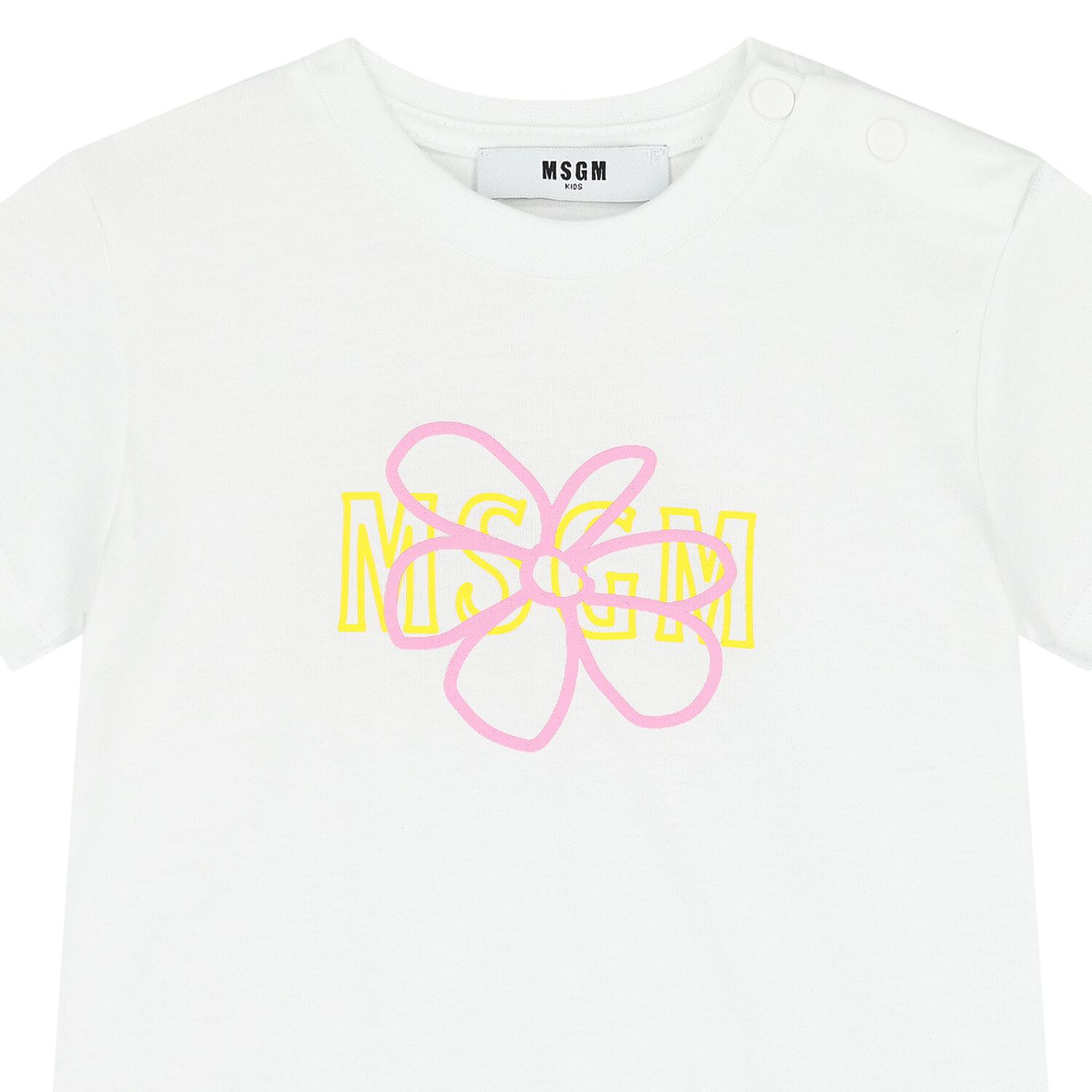 Younger Girls White Logo Flower Dress, 1, hi-res image number null