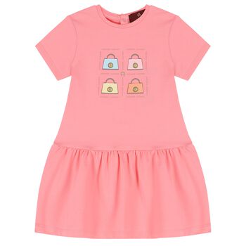 Younger Girls Pink Logo Bag Dress