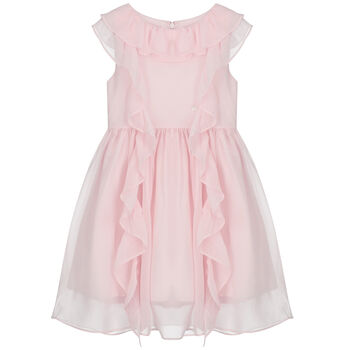 Girls Pink Ruffled Dress