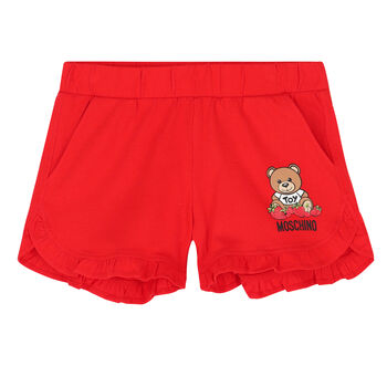 Girls Red Logo Shorts