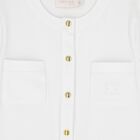 Girls White & Gold Logo Dress, 1, hi-res