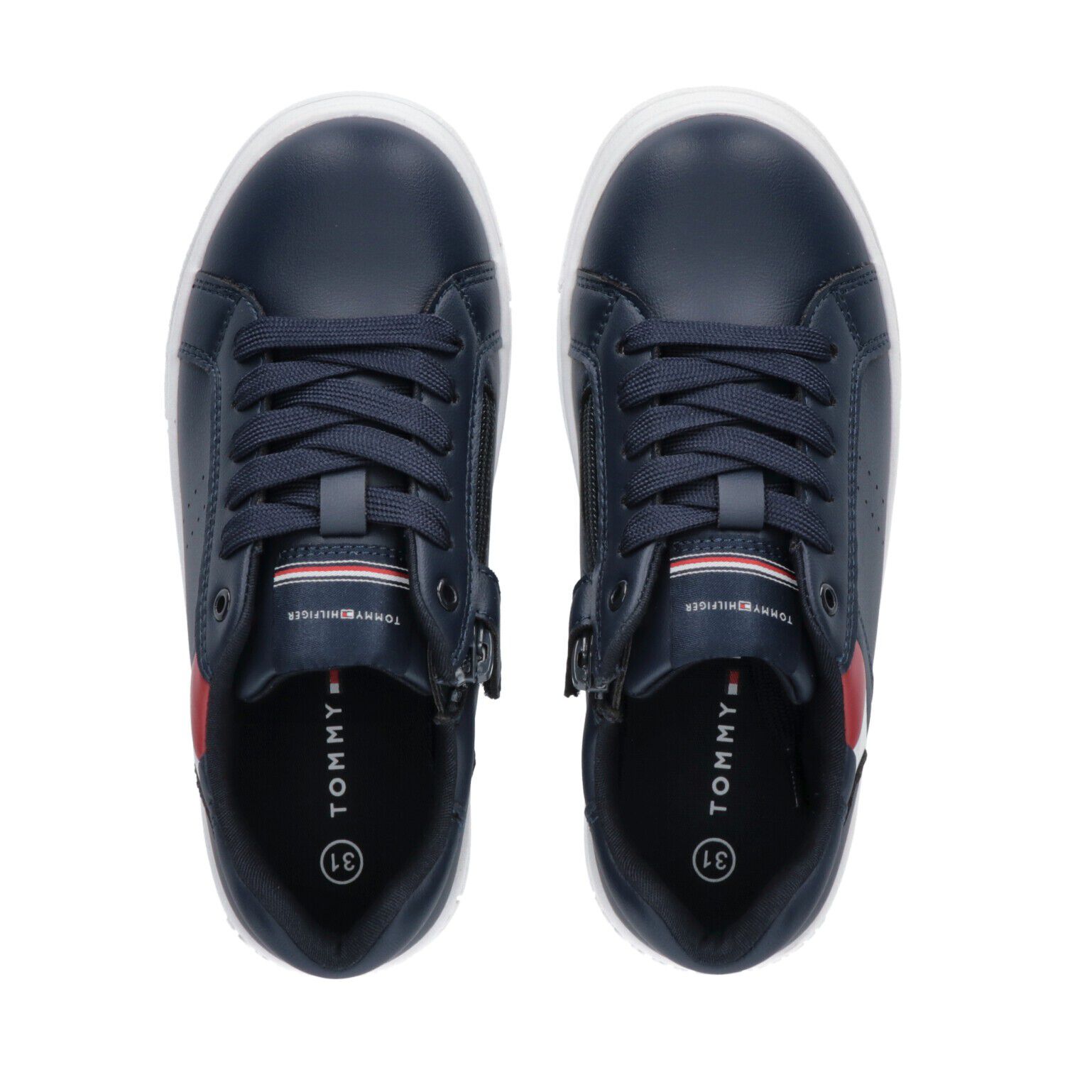 Boys Navy Blue Logo Trainers, 2, hi-res image number null