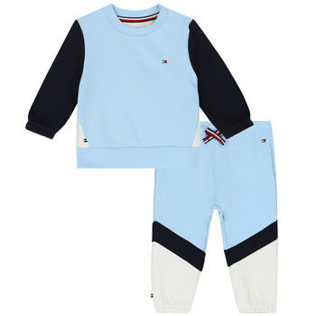 Baby Boys Blue & Navy Colourblock Tracksuit
