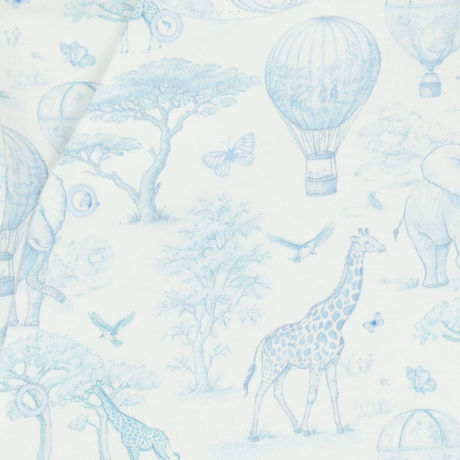 طقم هدايا ملابس أطفال بشعار افريقيا باللون الابيض والازرق للاولاد, 1, hi-res