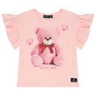 Girls Pink Teddy Bear T-Shirt, 1, hi-res